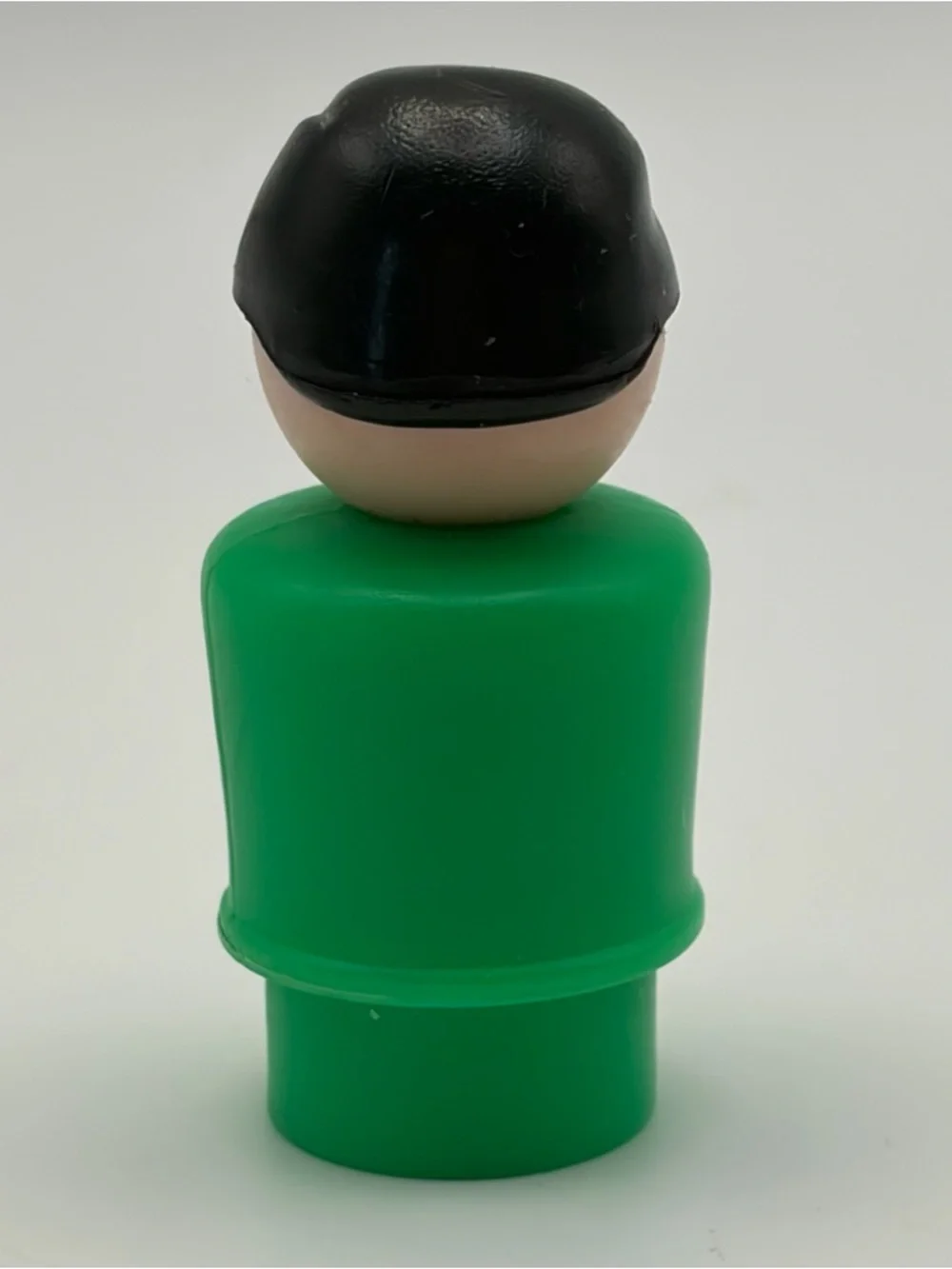 Vintage Fisher Price Little People Green Man / Dad with Black Hair Classic Toy